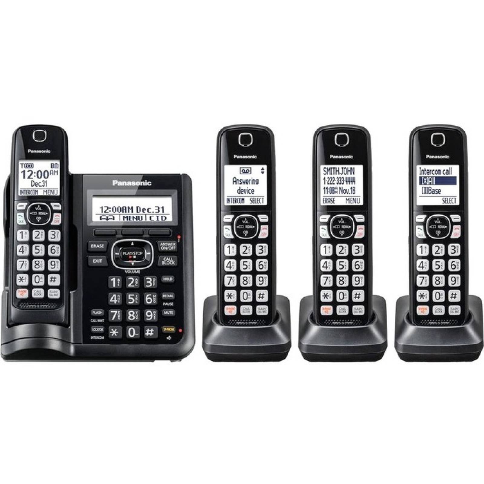 Telfono inalmbrico Panasonic KXTGF544B DECT 60 a 193 GHz  Negro