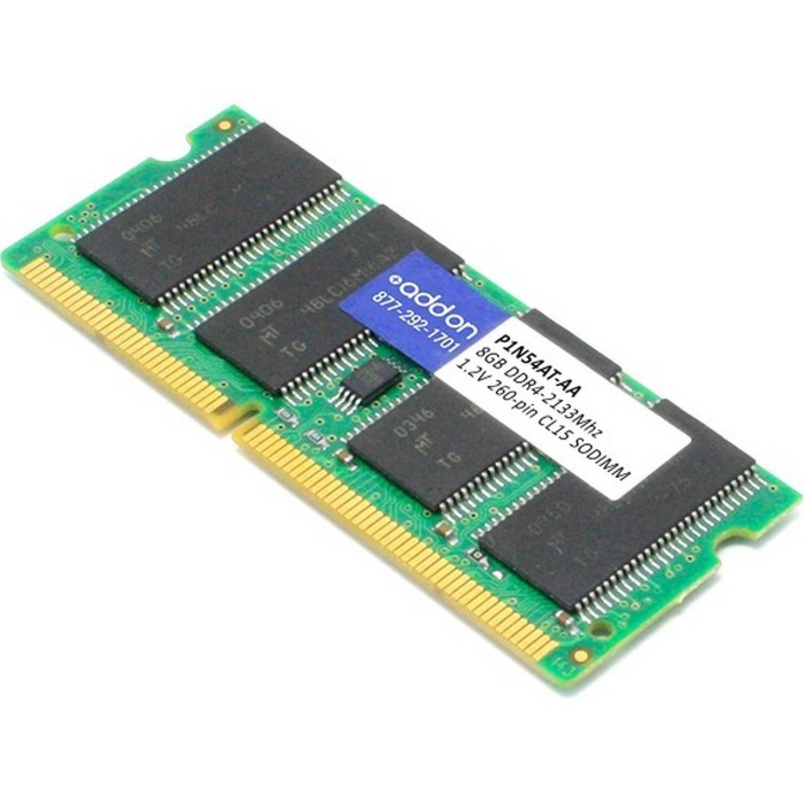 AddOn AA2133D4DR8S 8G x1 HP P1N54AT Compatible 8GB DDR42133MHz Rango doble sin bfer x8 12V 260pin CL15 SODIMM