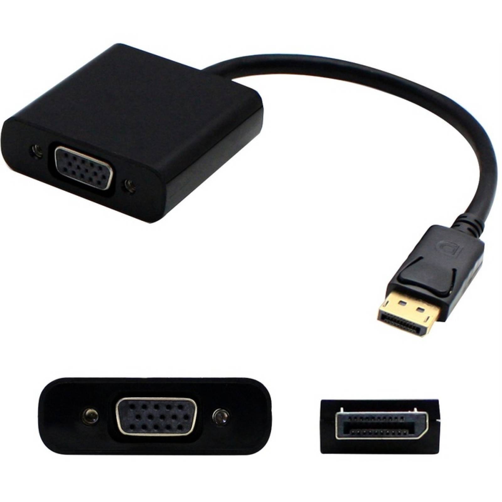 AddOn 8in HP AS615AA Adaptador DisplayPort macho a VGA hembra negro adaptador