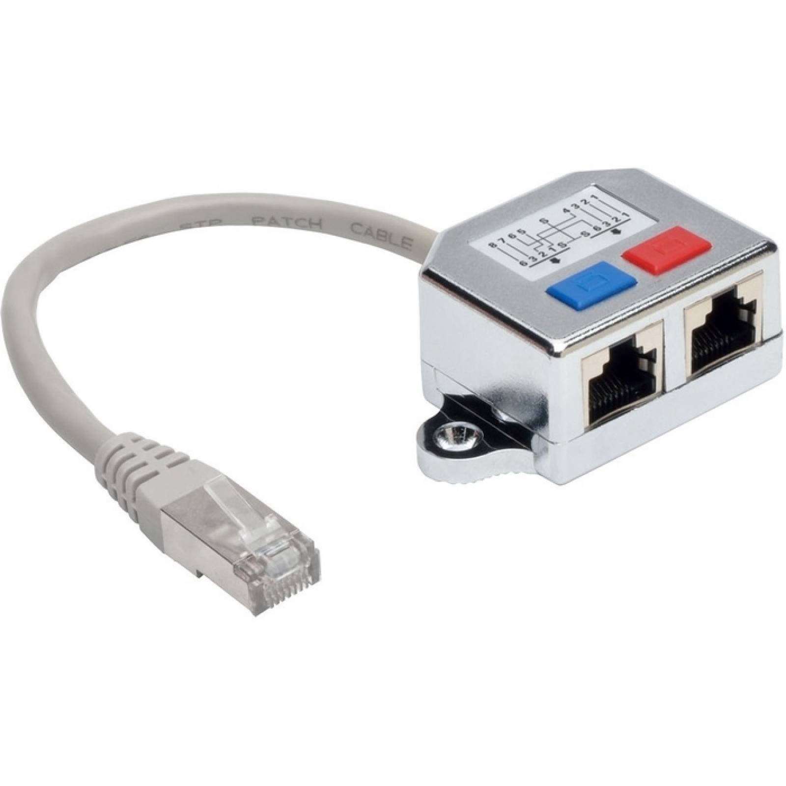 Cable adaptador de divisor RJ45 2 a 1 de Tripp Lite Ethernet 10100 Cat5  Cat5e (M  2xF) 6 pulg