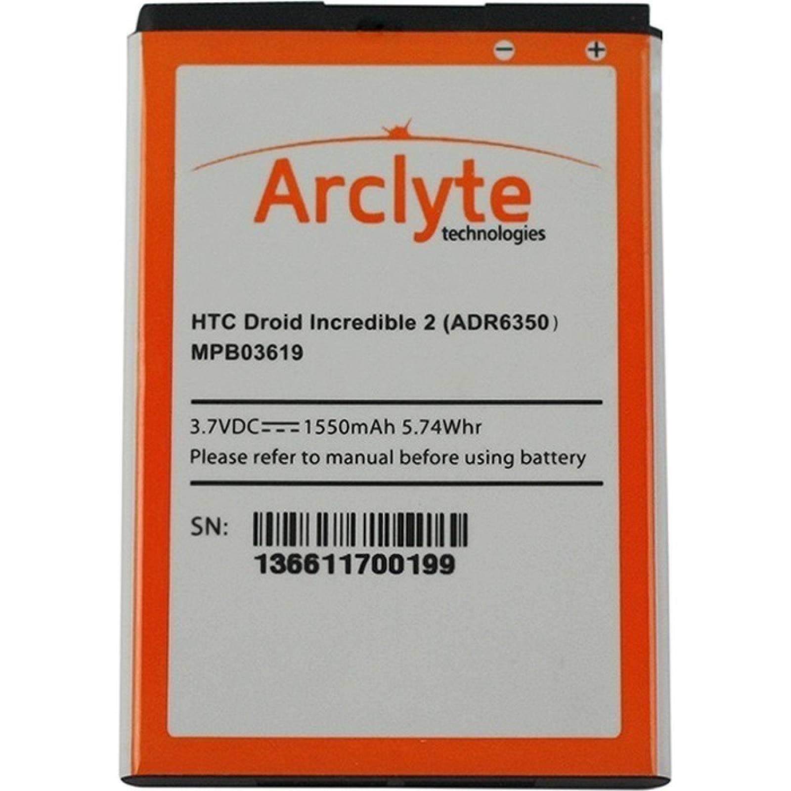 Arclyte HTC Batt ADR6350 Droid Incredible 2