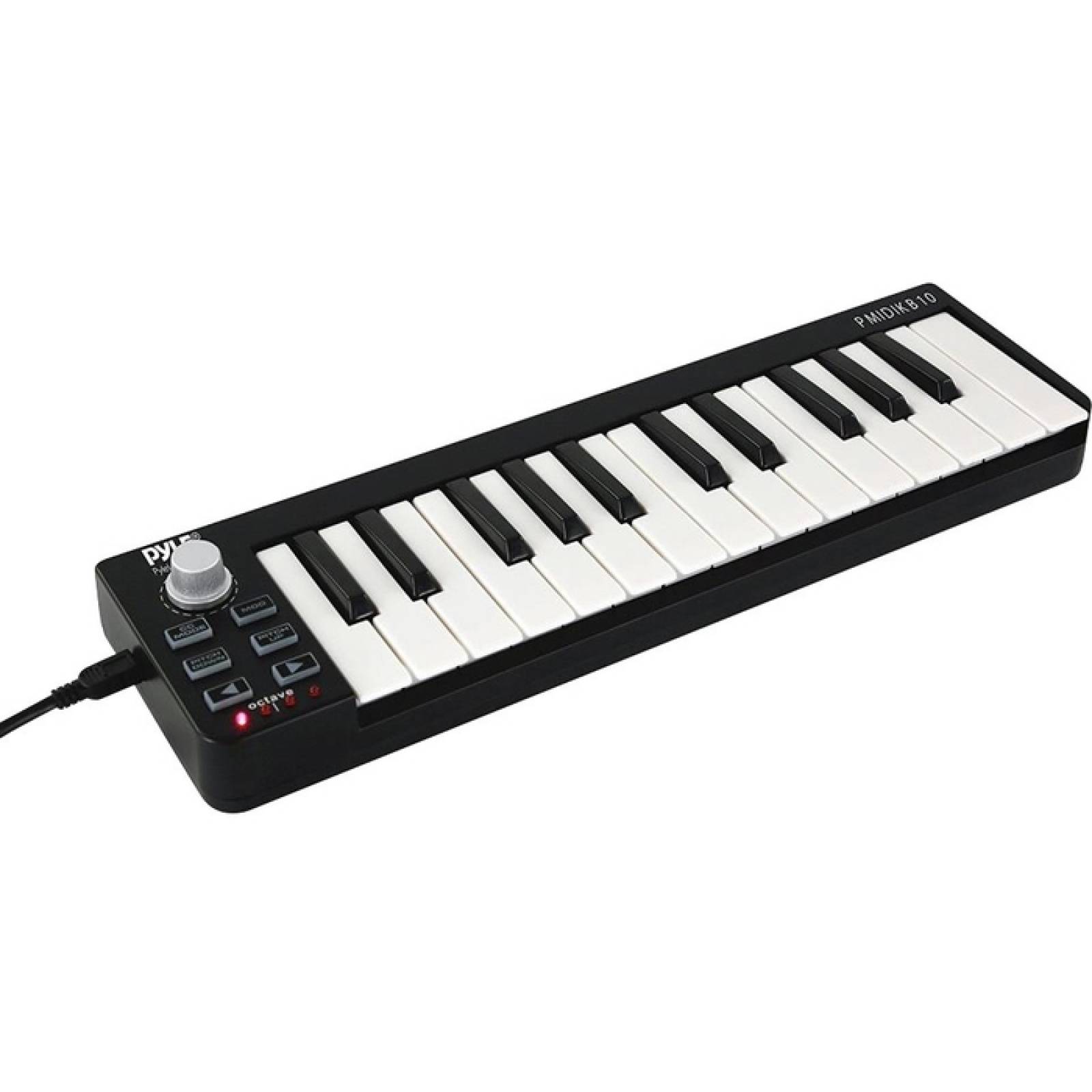 Teclado MIDI compacto Pyle  Controlador de piano digital USB