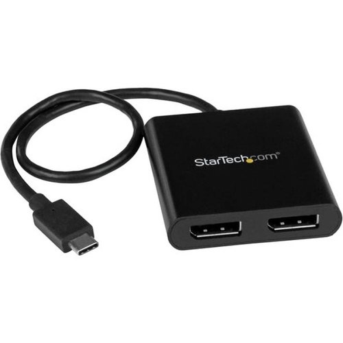 StarTechcom Adaptador de monitor mltiple USBC a DisplayPort  USB TypeC Hub MST de 2 puertos  USB C a 2x DP Splitte
