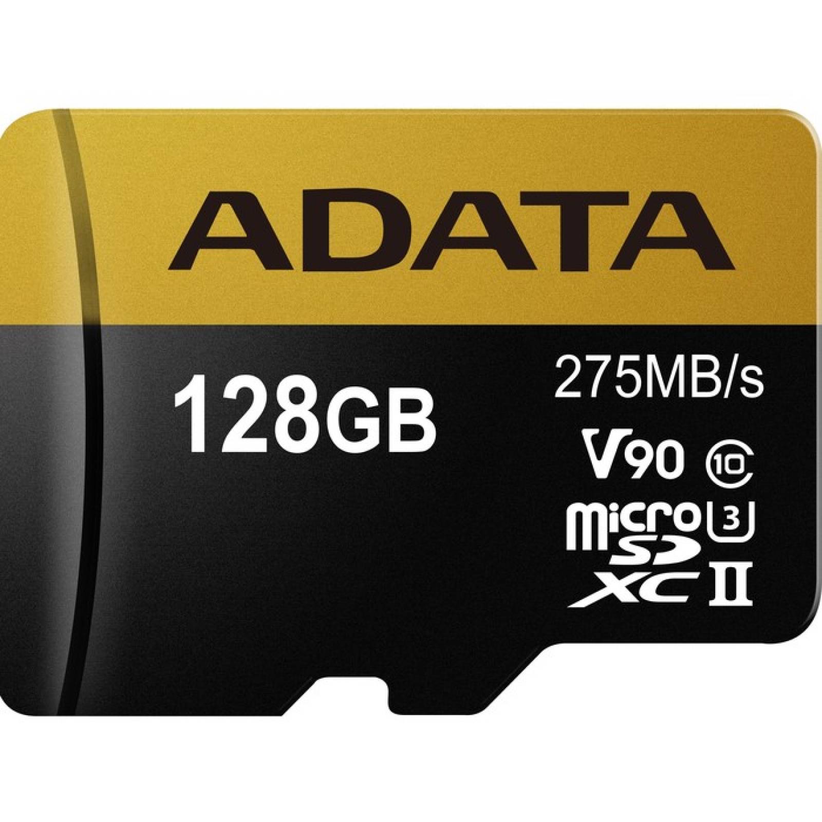 ADATA Premier ONE 128GB SDXC UHSII U3 Class10 V90 3D NAND 4K 8K Ultra HD 275MBs Micro SD Card with Adapter (AUSDX128GU