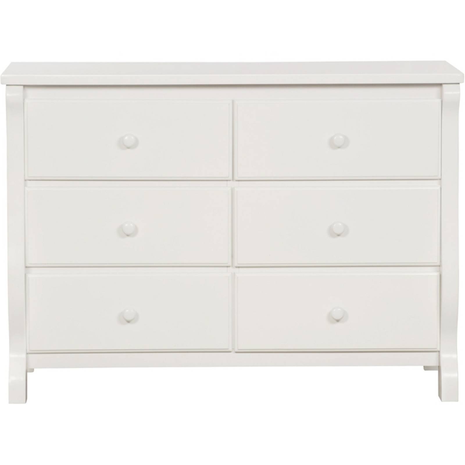 DELTA CHILDREN UNIVERSAL 6  DRAWER DRESSER WHITE