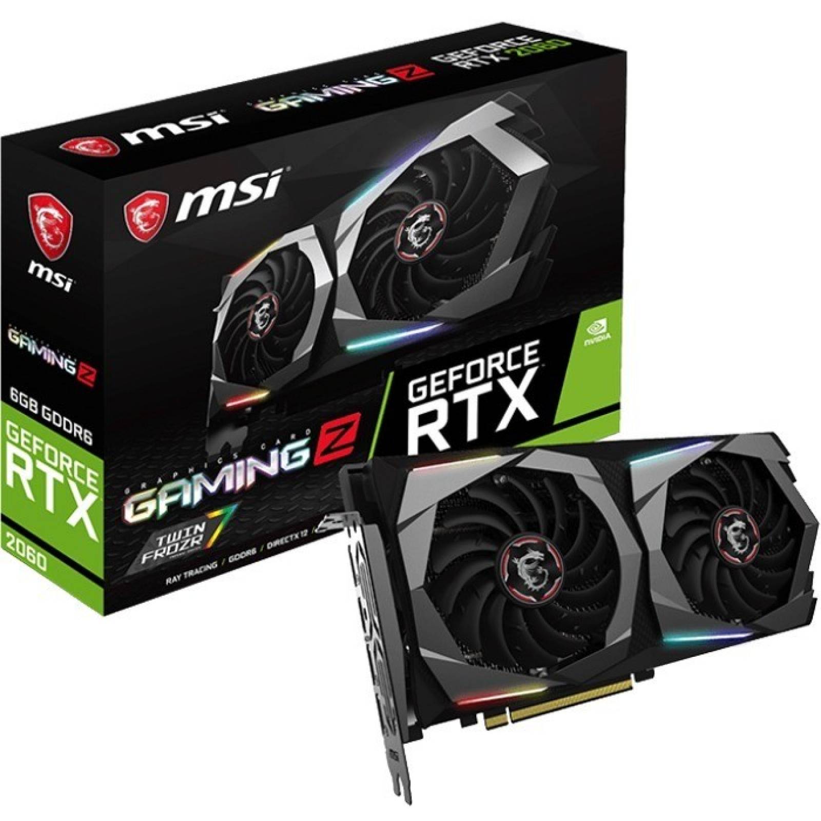 RTX 2060 JUEGO Z 6G OC 6GB  GDDR6 TWIN FROZR VII ENFRIADOR