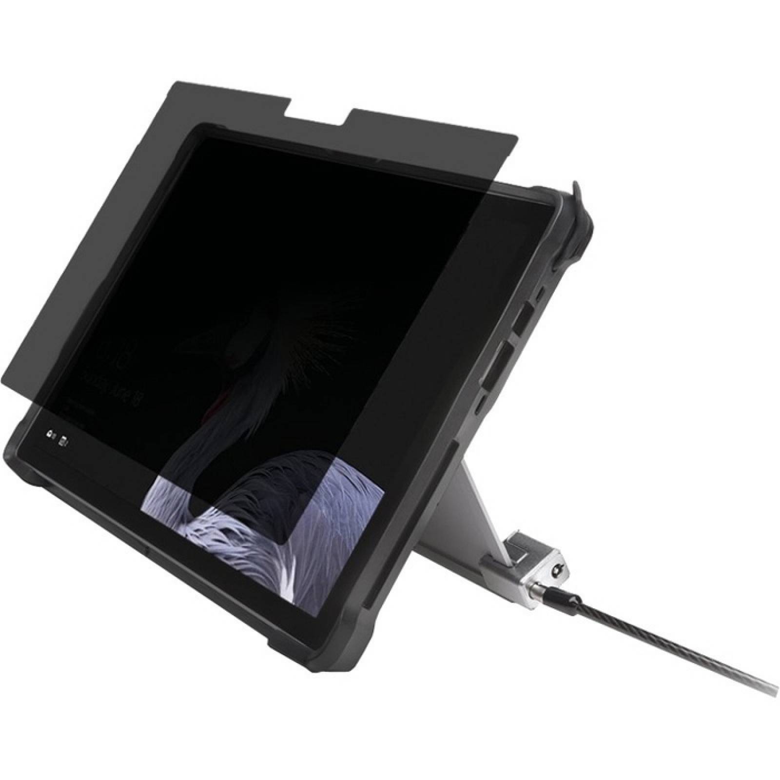Estuche resistente Kensington BlackBelt bloqueo de cable con llave y pantalla de privacidad FP123 para Surface Pro