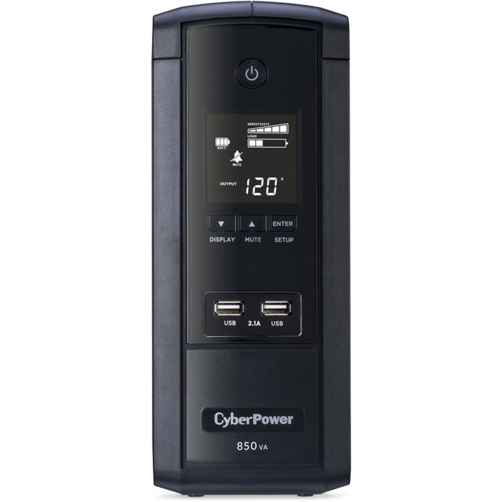 CyberPower 850VA BRG850AVRLCD UPS con 510W AVR LCD y 21 USB de carga
