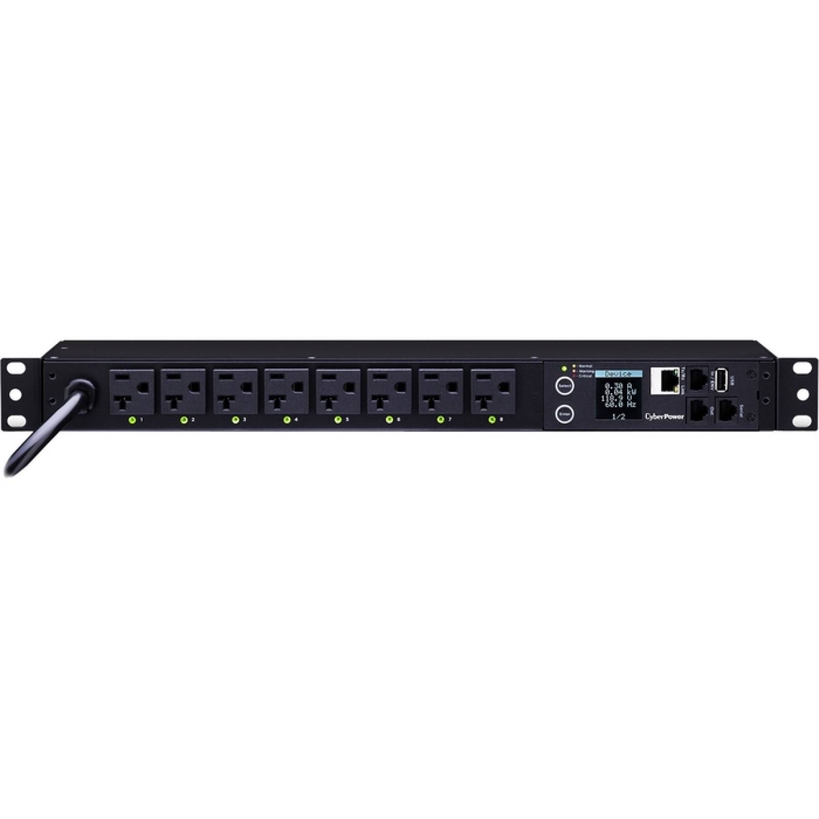 CyberPower PDU81002 PDU conmutada medida por salida 100120V 20A 8 salidas (520R) montaje en rack 1U