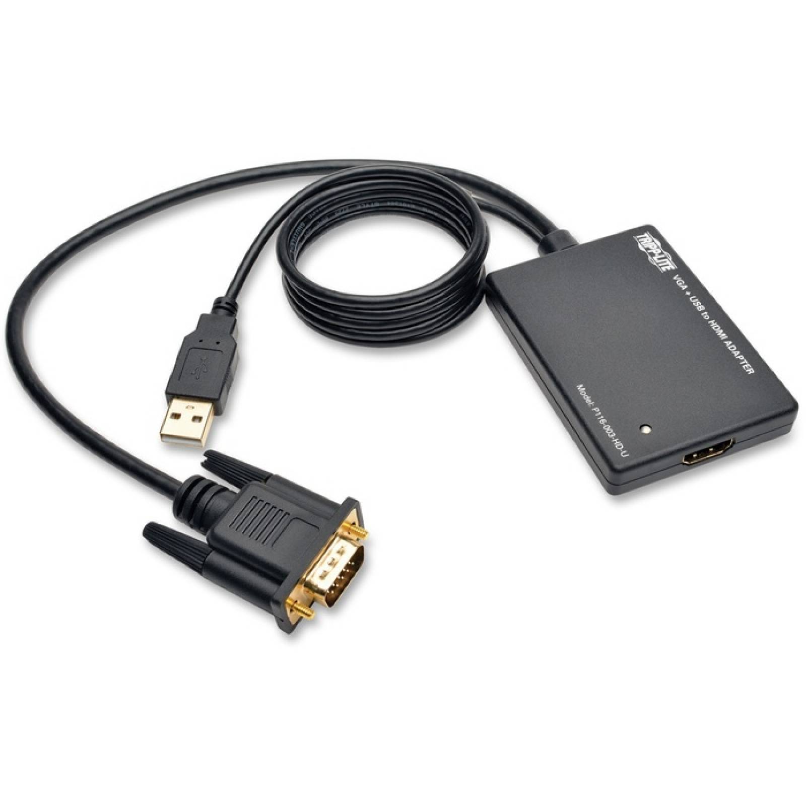 Tripp Lite Convertidor de adaptador de componente VGA a HDMI con USB Audio Power VGA a HDMI 1080p