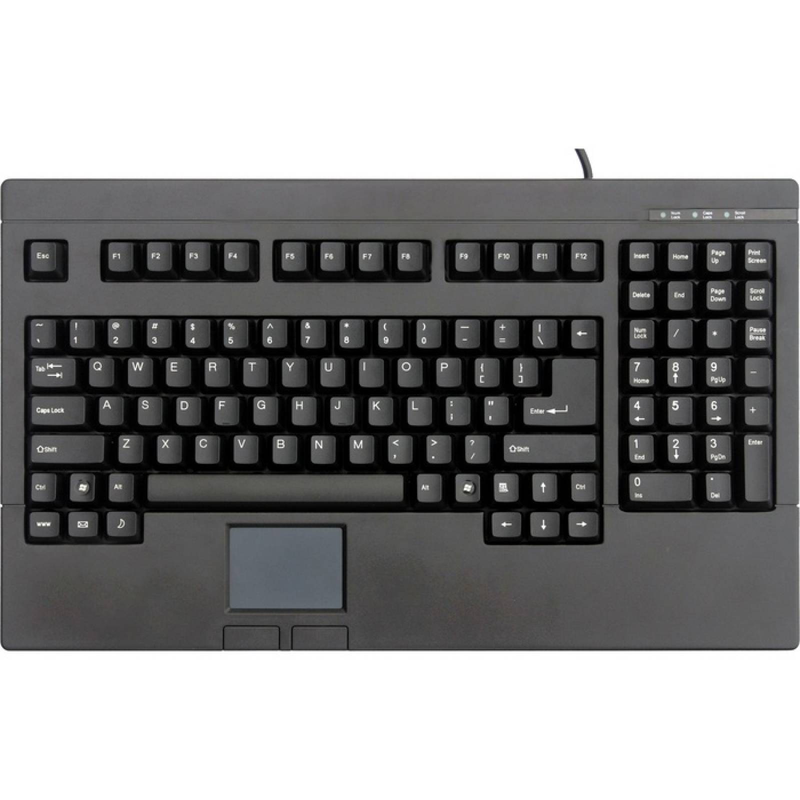 Teclado POS de tamao completo de Solidtek USB con mouse Touchpad KB730BU