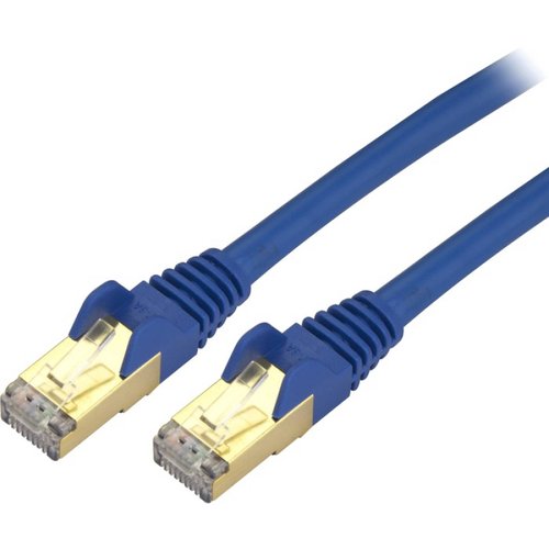 StarTechcom Cable de conexin Cat6a de 25 pies  Blindado (STP)  Azul  Cable de conexin Ethernet Cat 6a de 10Gb Snag