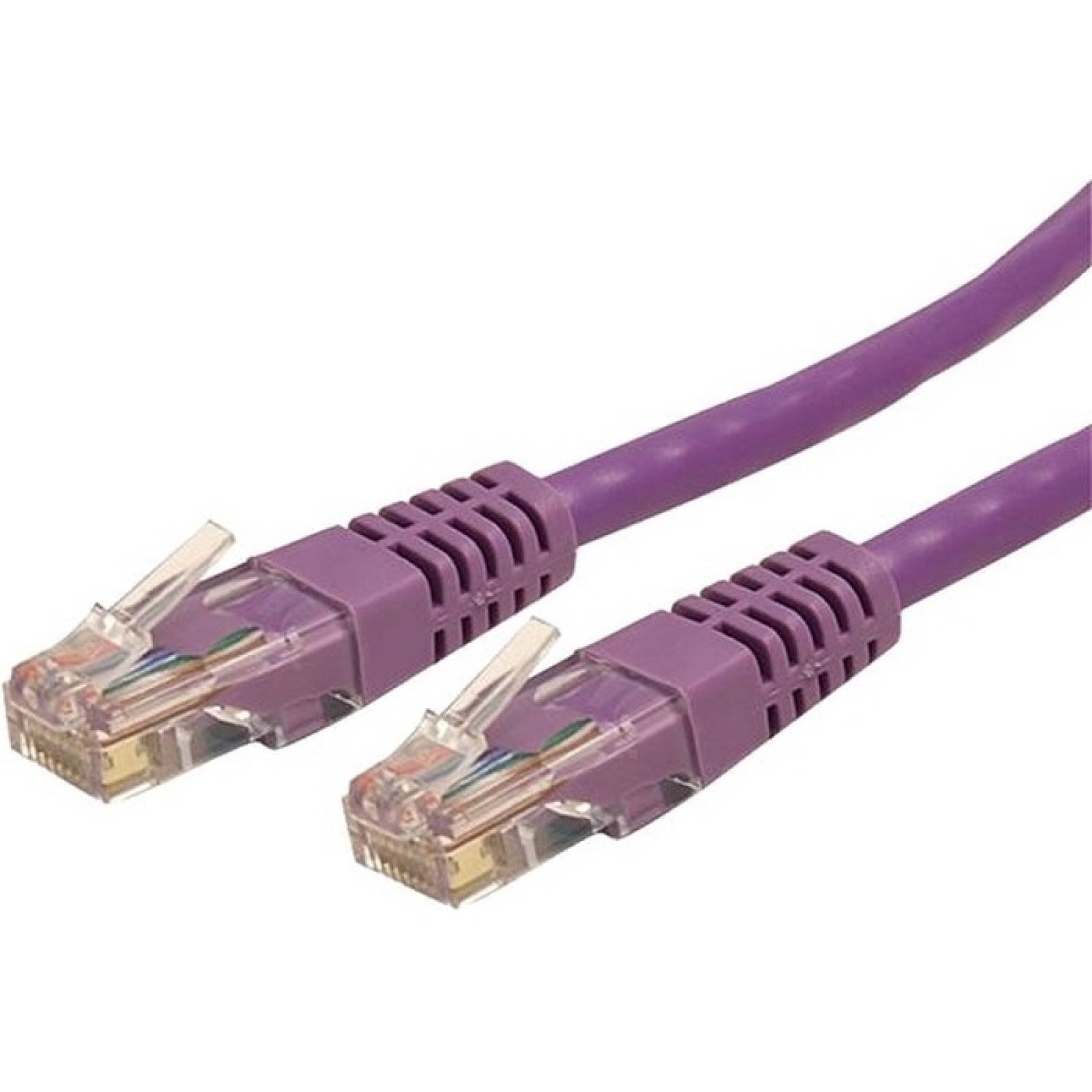 StarTechcom Cable de conexin Cat 6 Gigabit UTP RJ45 moldeado en color prpura de 25 pies Cat  Cable de conexin de 25