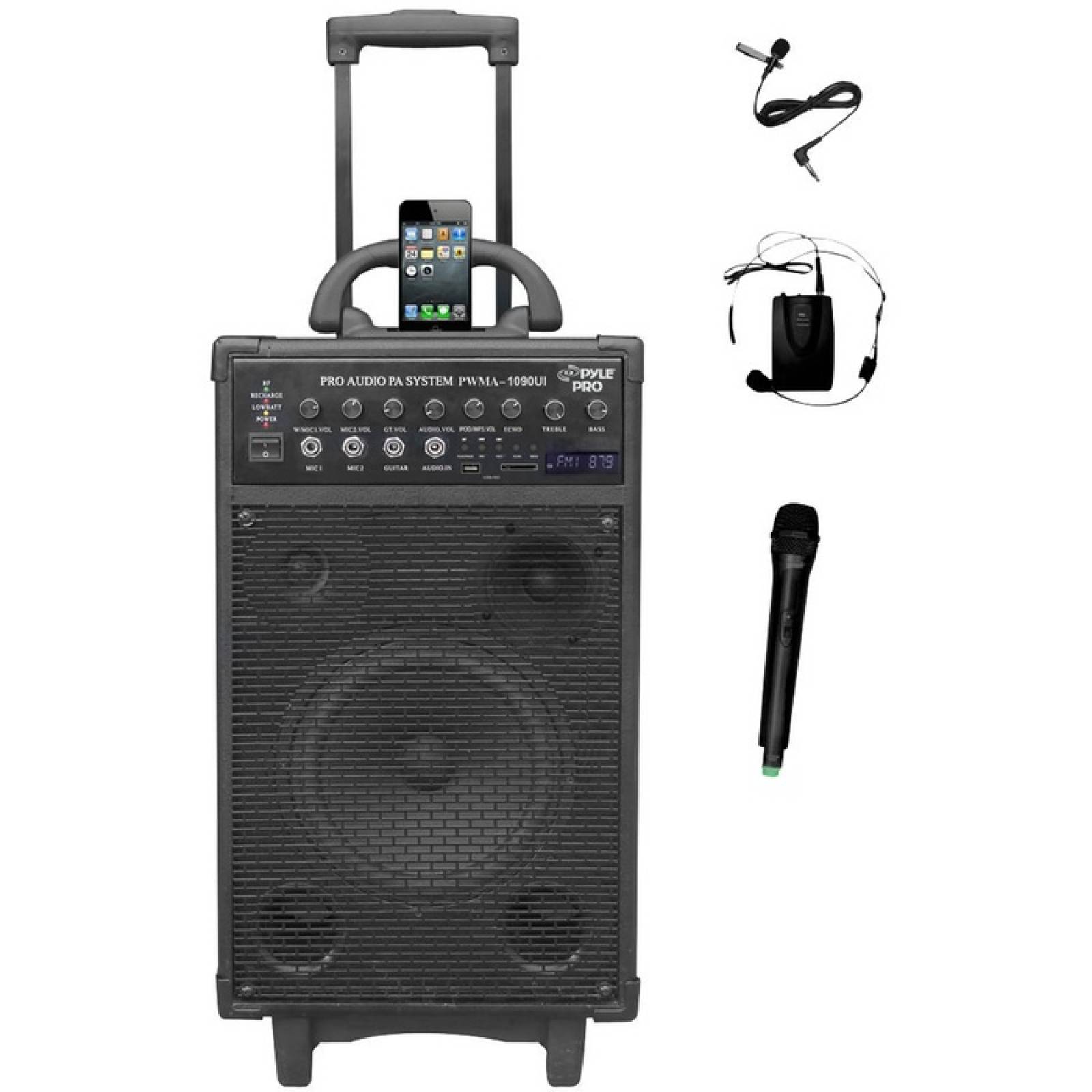 800 WATT DUAL CHANNEL WIRELESS  SISTEMA DE PA PORTTIL RECHAGABLE