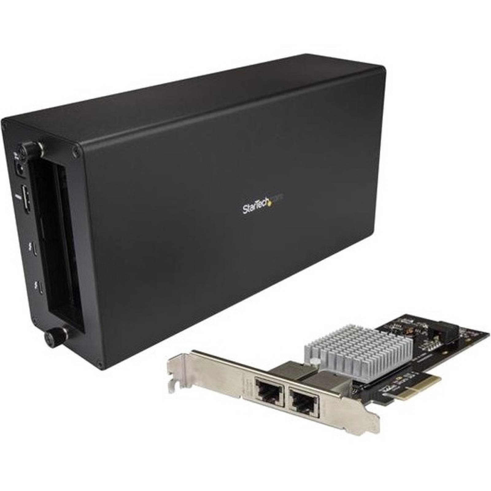 StarTechcom Chasis NIC Thunderbolt de 3 a 2 puertos 10 GbE  Tarjeta PCIe Enclosure Plus externa