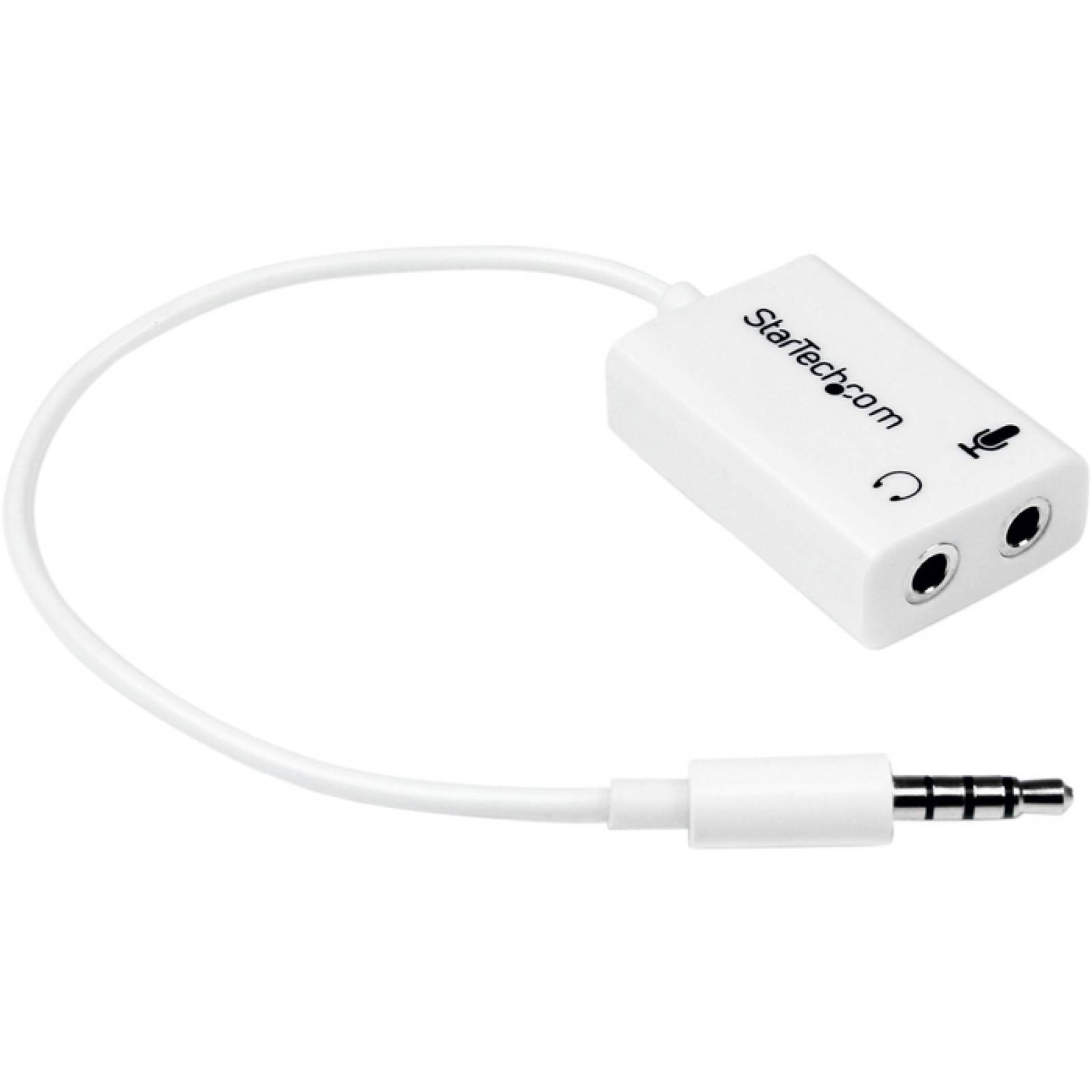 StarTechcom 35mm 4 Posiciones a 2x 3 Posiciones 35mm Auriculares Splitter Adaptador M F Blanco
