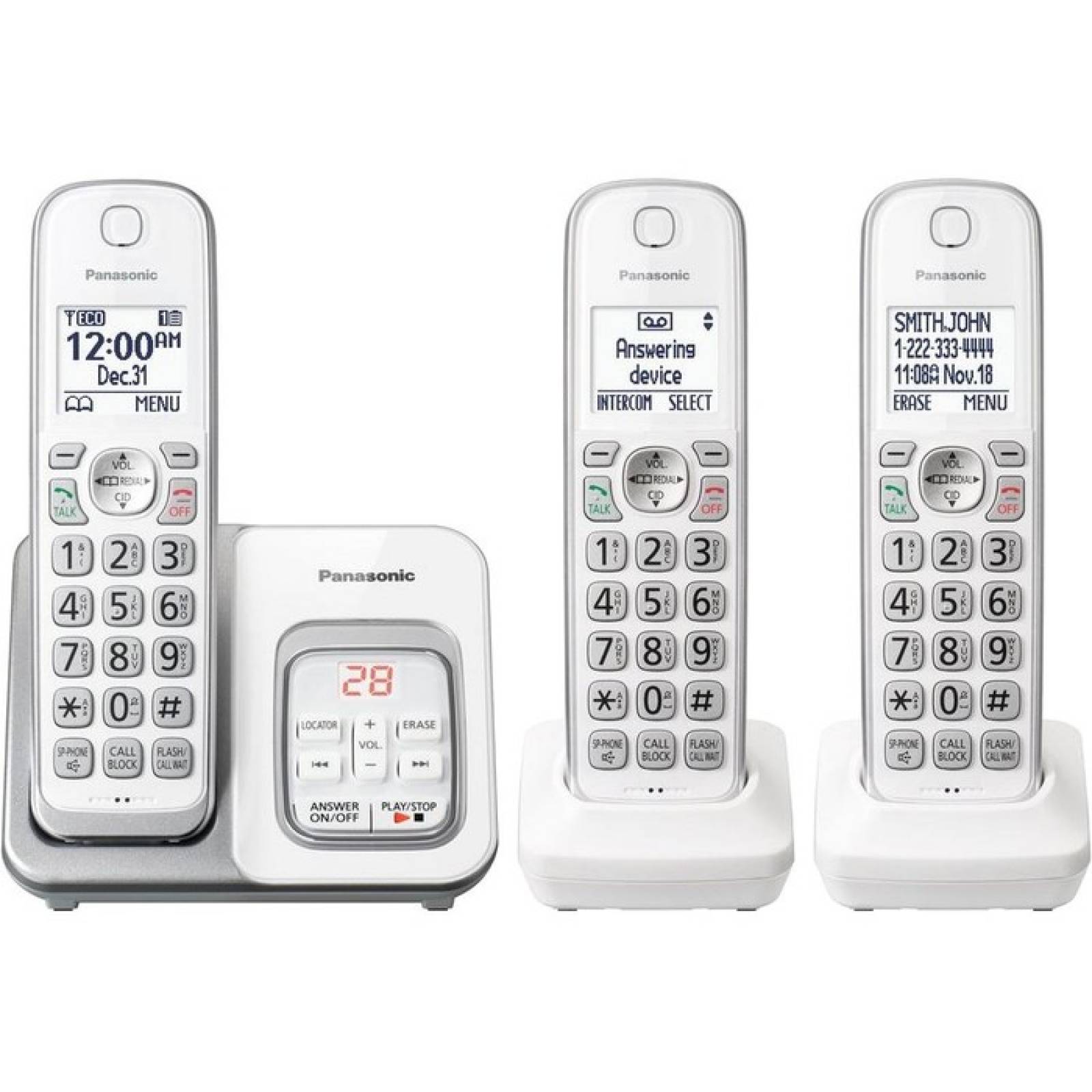 Telfono inalmbrico Panasonic KXTGD533W DECT 60 a 190 GHz  Blanco