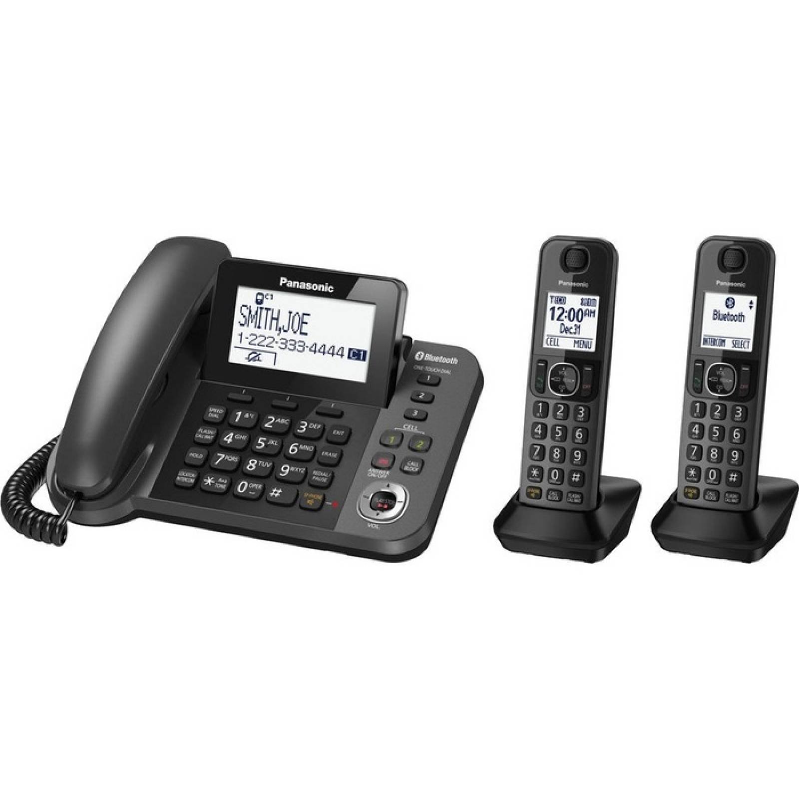 Telfono estndar Panasonic Link2Cell KXTGF382M DECT 60 a 190 GHz  Negro metlico