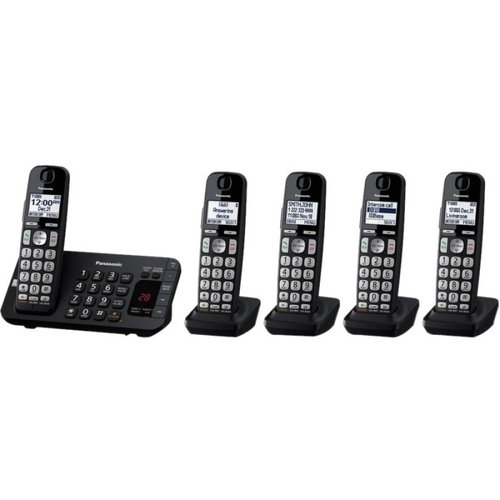 Telfono inalmbrico Panasonic KXTGE445B DECT 60 Plus a 190 GHz  Negro