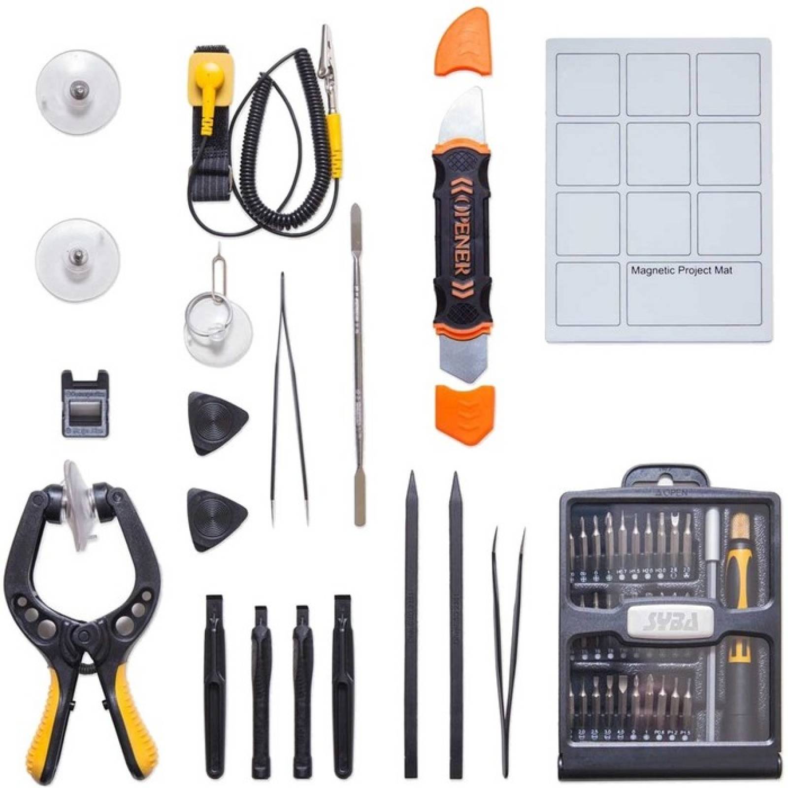 Kit de herramientas de reparacin electrnica esencial completa de SYBA