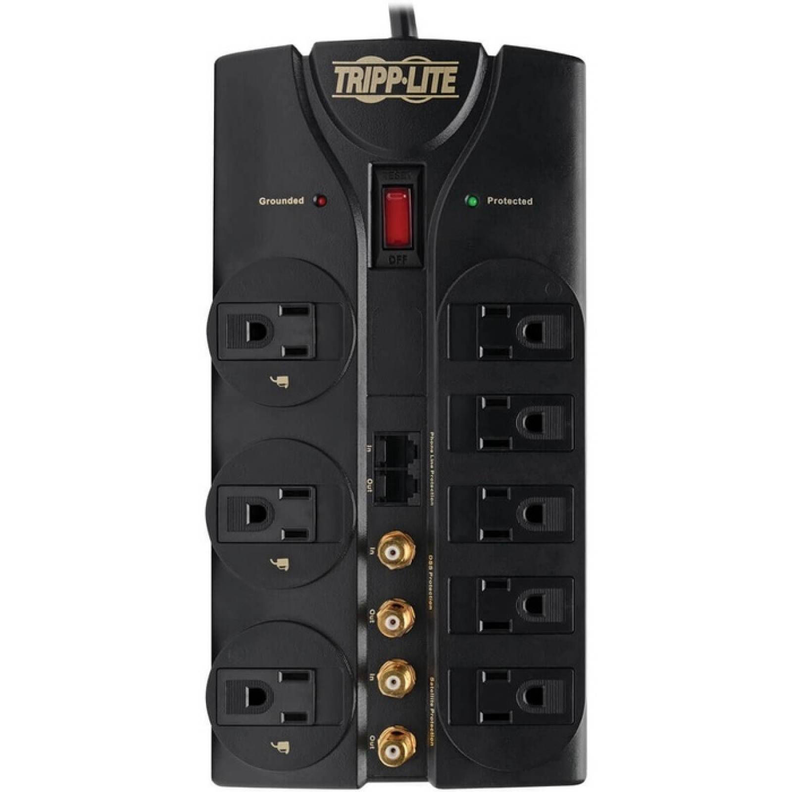 Tripp Lite Surge Protector Power Strip 120V 8 Salida RJ11 Coaxial 10 39Cable 3240 Joule