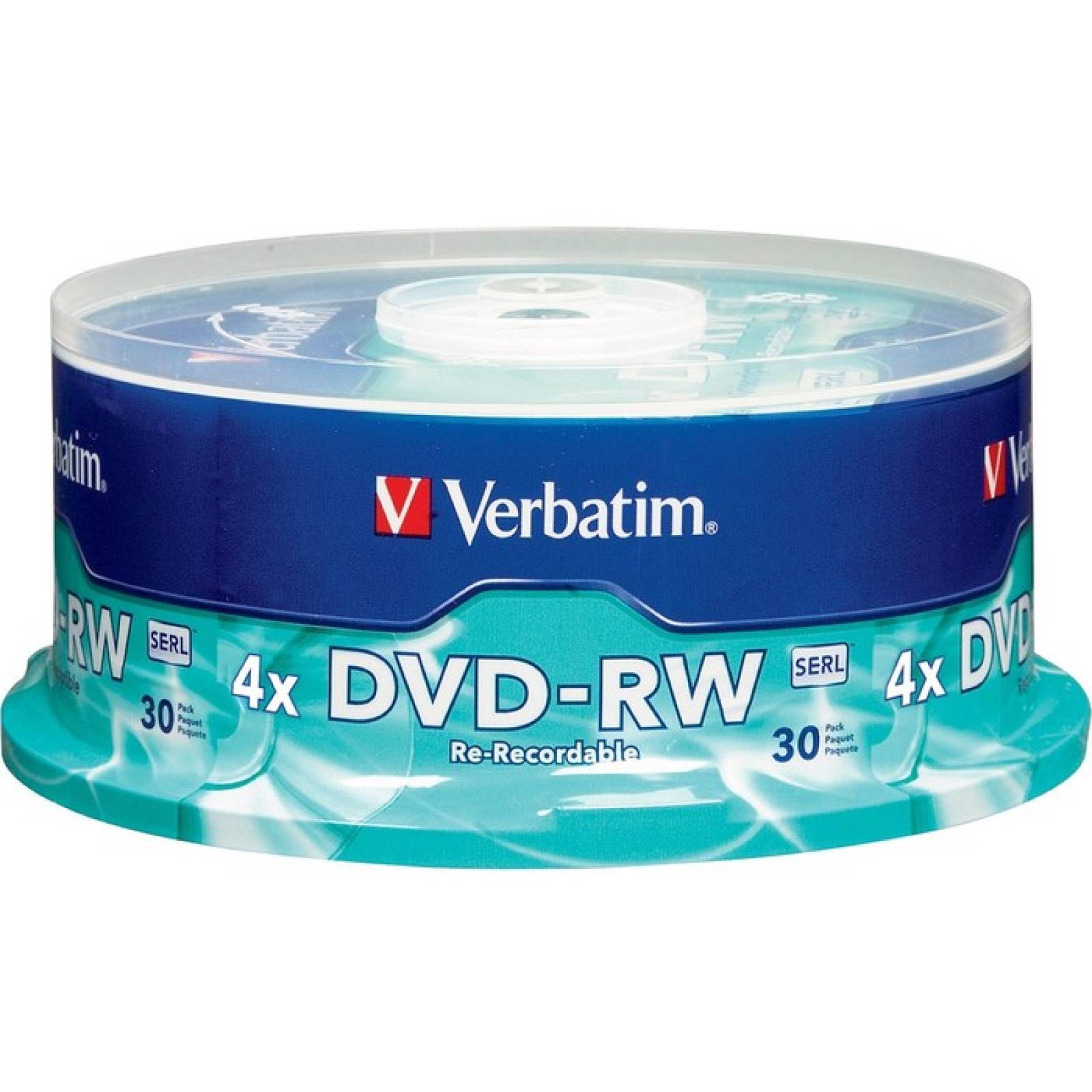 Verbatim DVDRW 47GB 4X con superficie de marca  Husillo 30pk