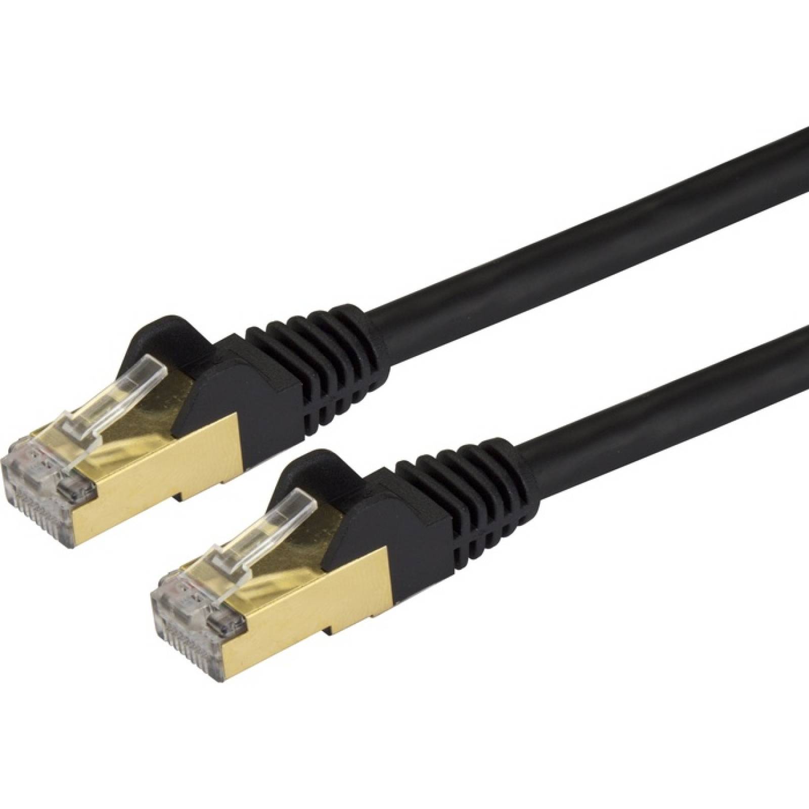 StarTechcom Cable de conexin blindado Cat6a negro de 6 pulgadas  Cable Ethernet Cat6a  Cable STP Cat 6a de 6 pulgada