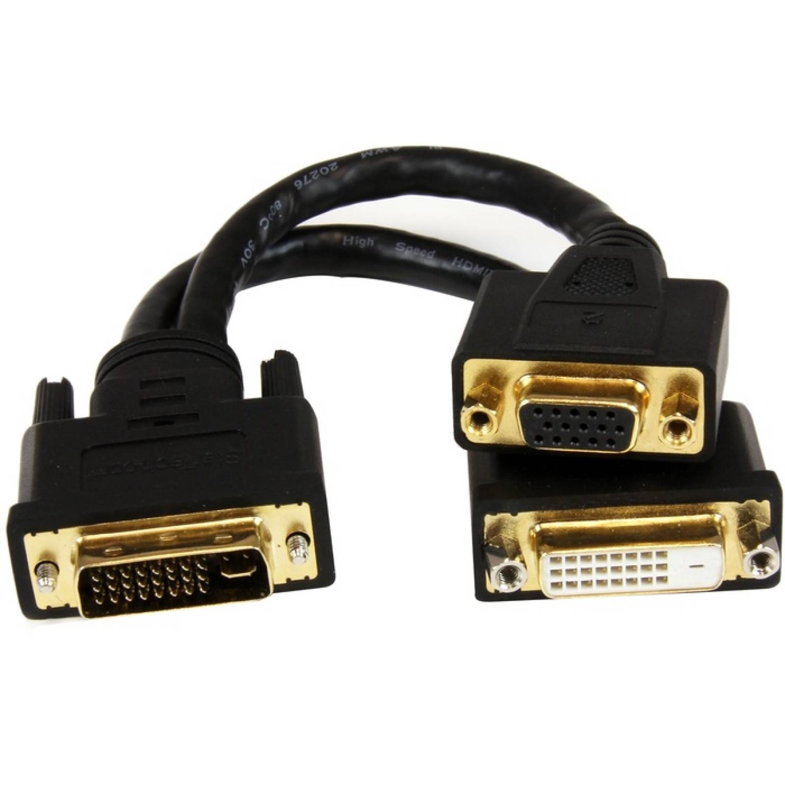 StarTechcom Cable divisor de 8 pulgadas Wyse DVI  DVII a DVID y VGA  M  F