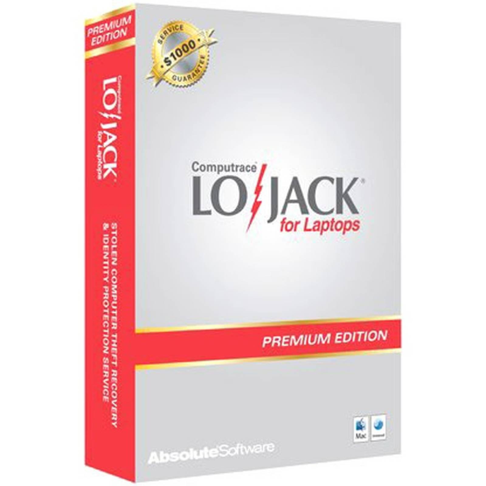 Absolute Computrace LoJack for Laptops Premium Edition para computadoras porttiles  Paquete de suscripcin  1 computa