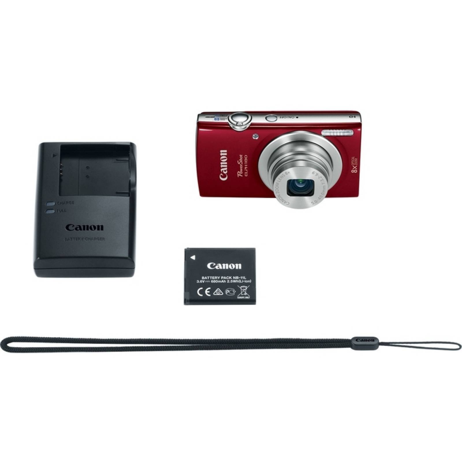 Cmara compacta Canon PowerShot 180 de 20 megapxeles  Rojo