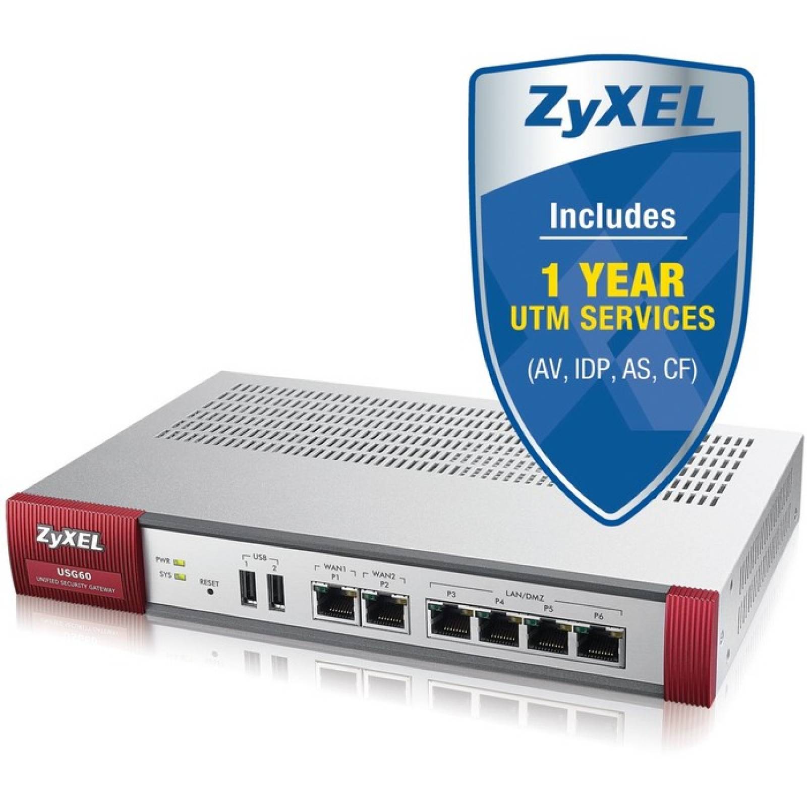 ZyXEL USG60 Firewall USG de prxima generacin con servicios UTM de 1 ao
