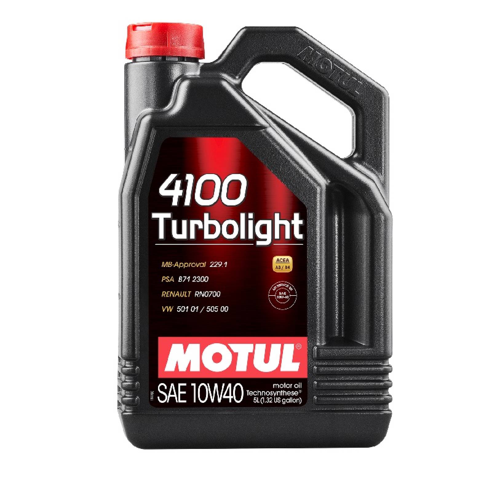 Aceite Motor Technosynthese Motul 4100 Turbolight 10W40  5 Litros