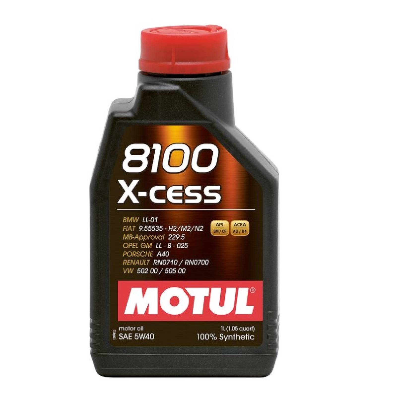 Aceite Motor Motul 100% Sintetico 8100 X-cess 5W40 1Litro