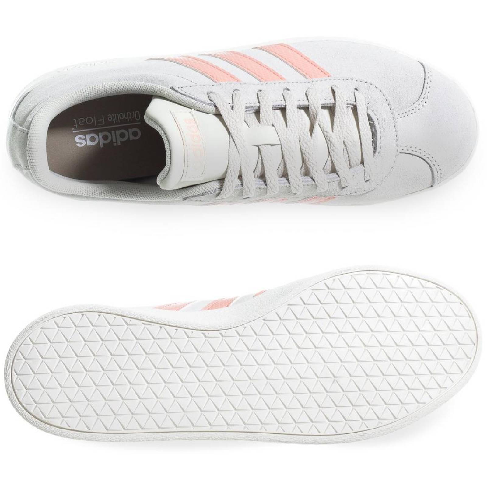 tenis adidas rosa con gris