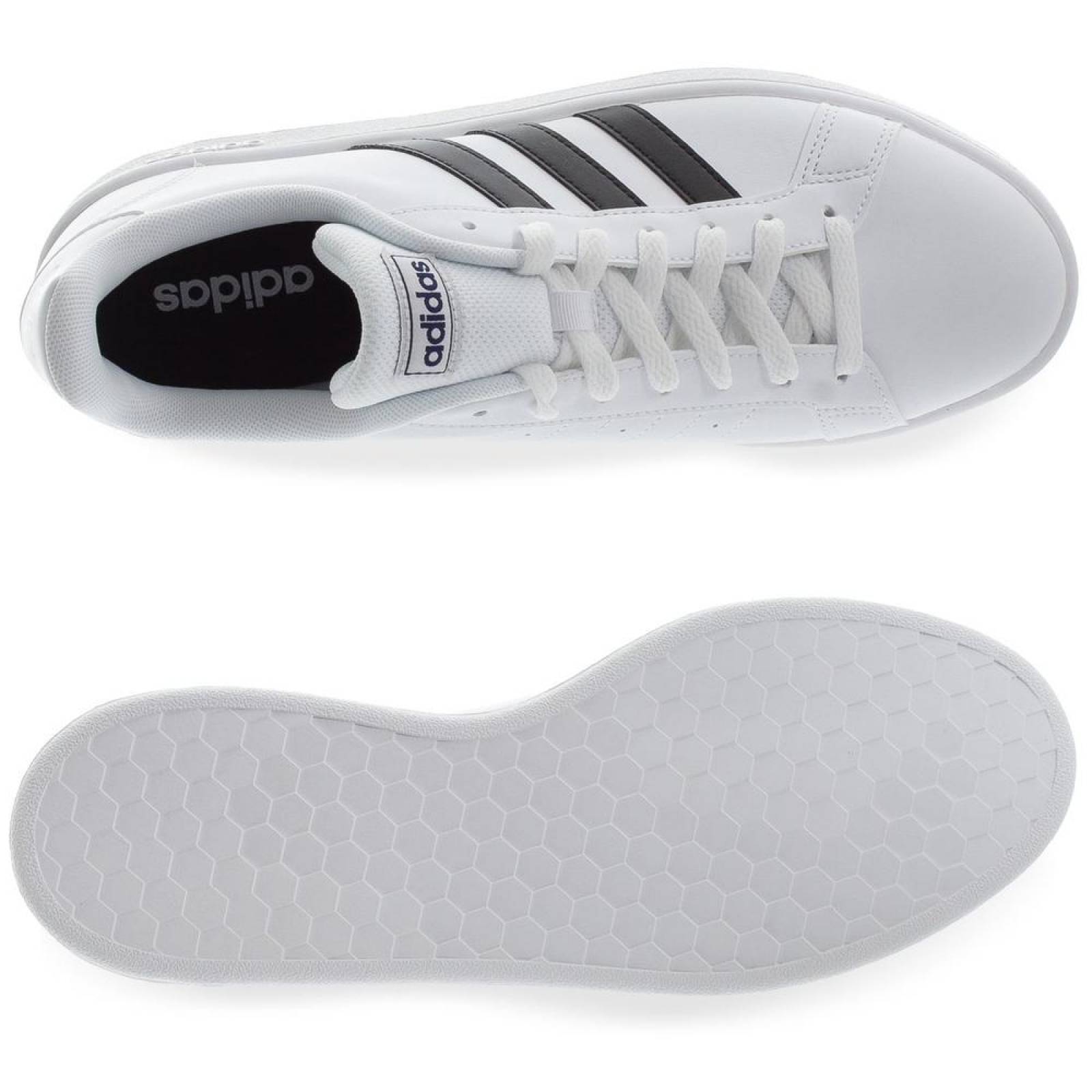 Tenis Adidas Grand Court Base - EE7904 - Blanco - Hombre 