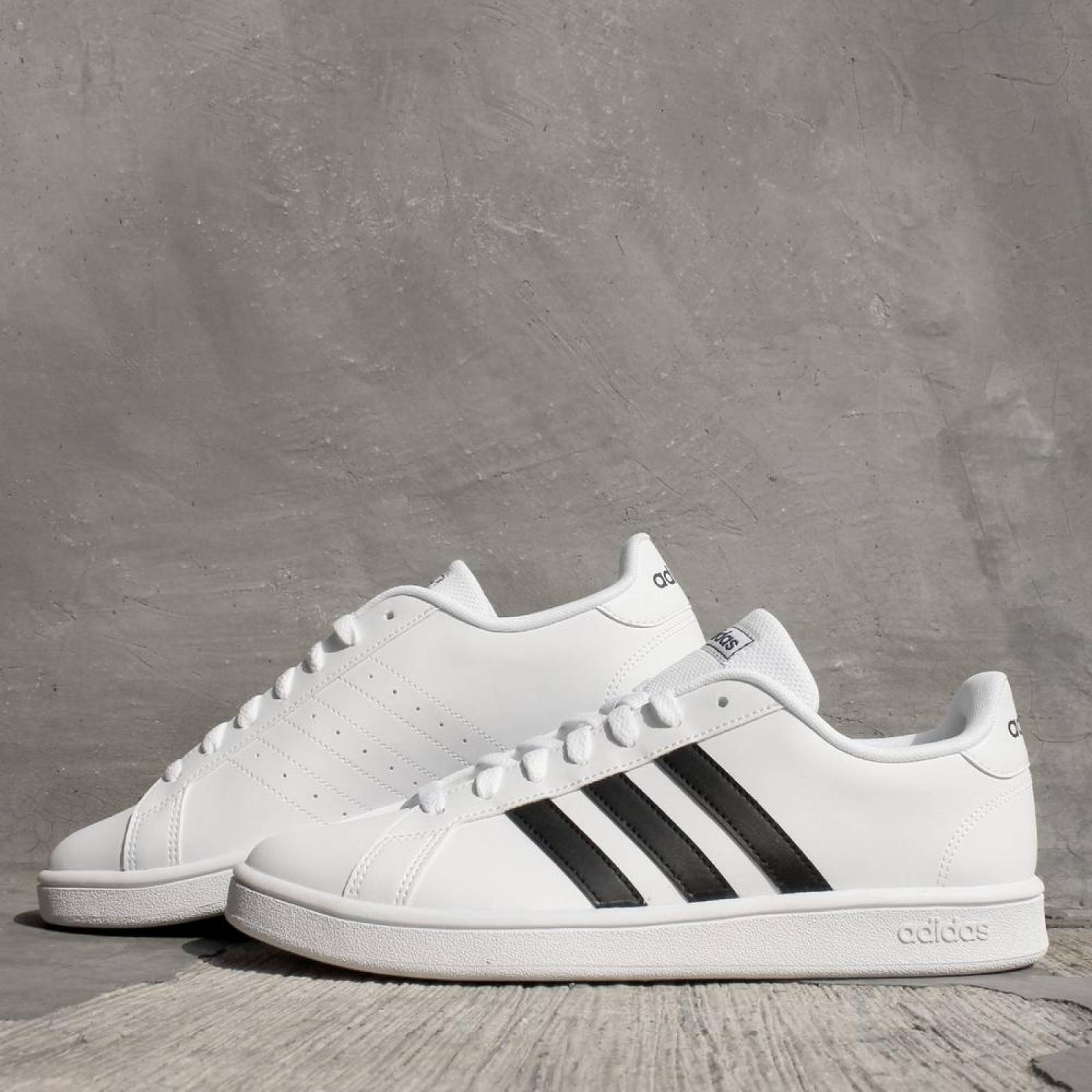 Tenis Adidas Grand Court Base - EE7904 - Blanco - Hombre 