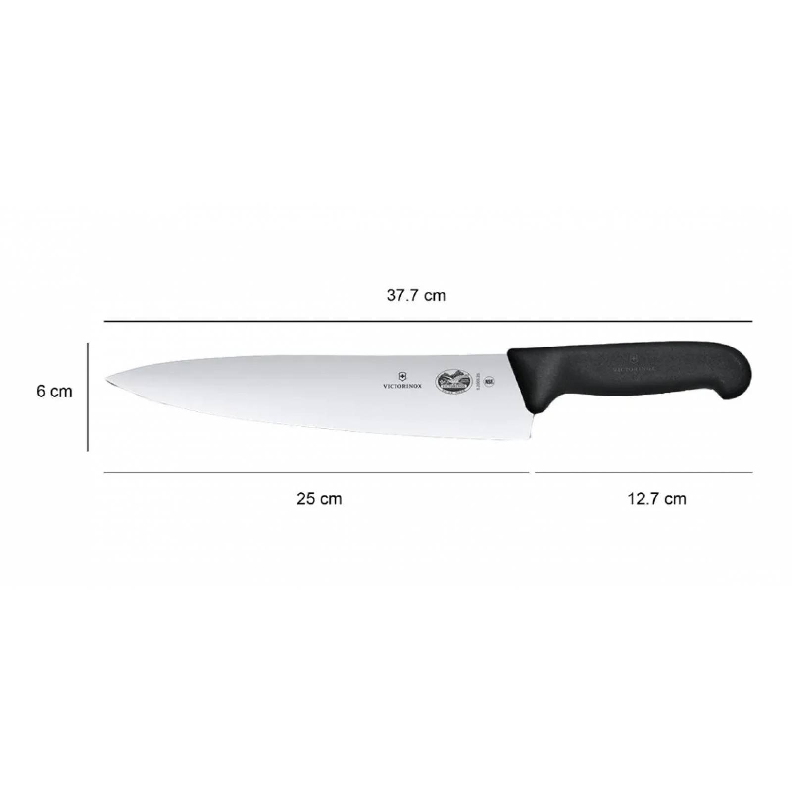 Cuchillo Chef para Trinchar de 25cm Fibrox - Victorinox Negro