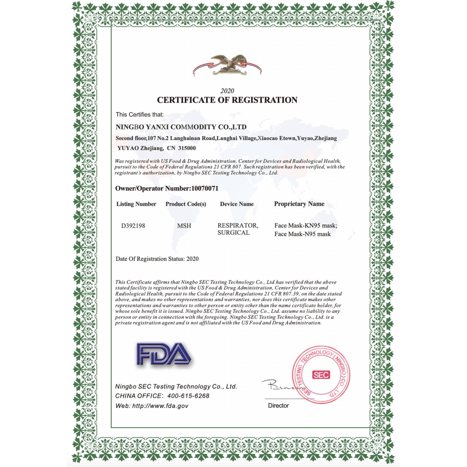Cubrebocas KN95 Válvula Filtro 5 Capas FDA CE Certificado - 1 pz 