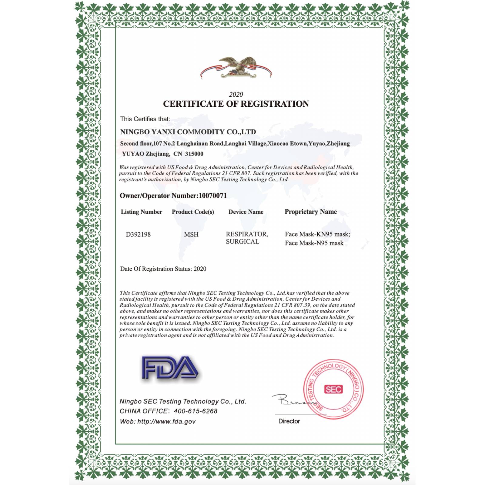 Cubrebocas KN95 Válvula Filtro 5 Capas FDA CE Certificado - 10 pzs 
