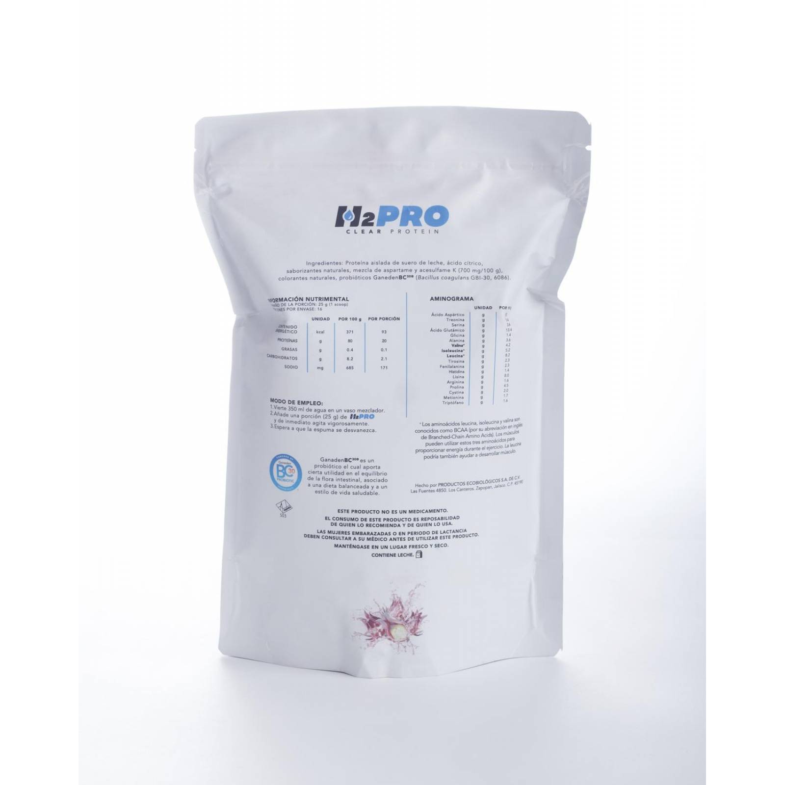 Suplemento Alimenticio H2PRO Clear Protein con Probióticos Jamaica