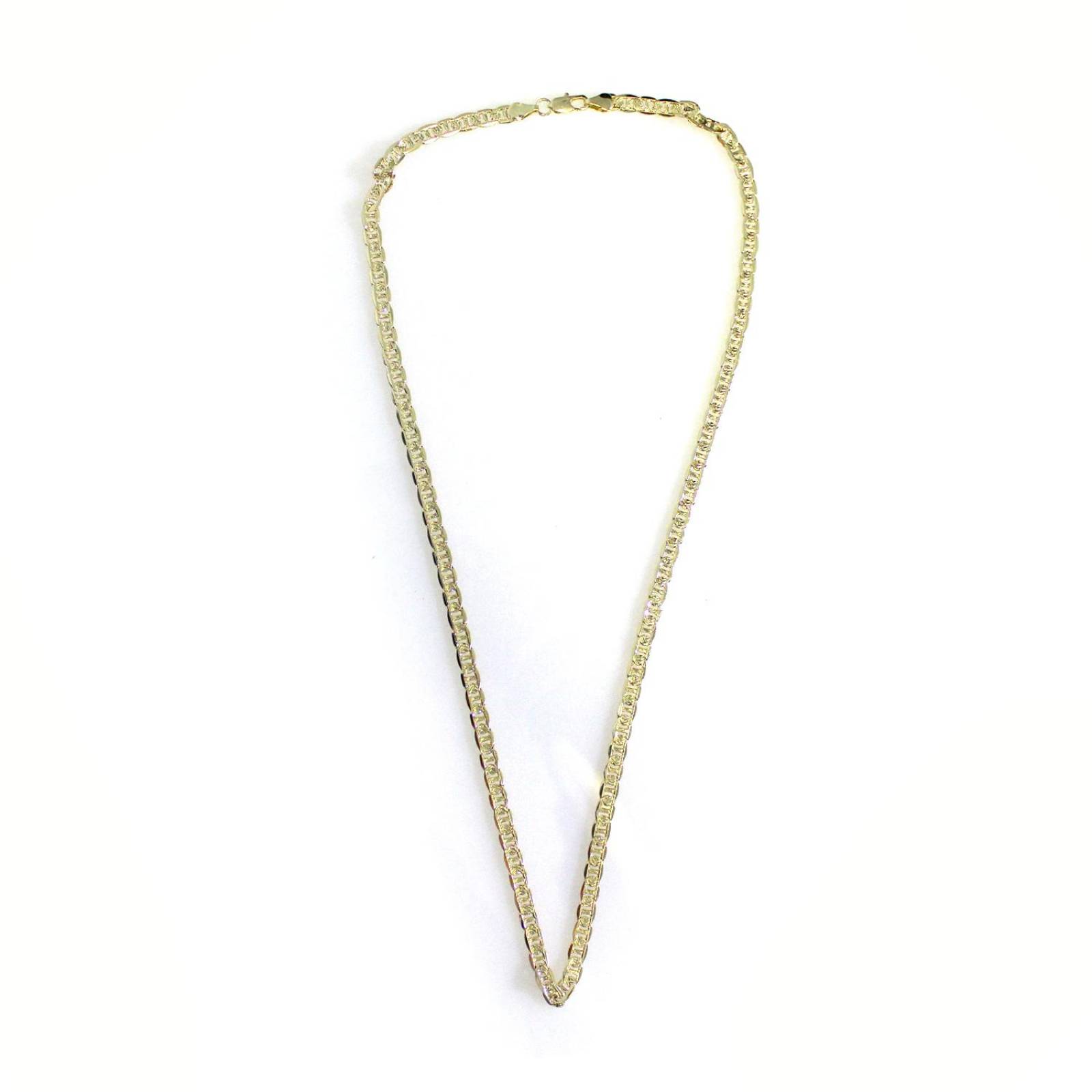 Collar Cadena Marinera Diamantada Unisex 5mm Chapa Oro 18k 