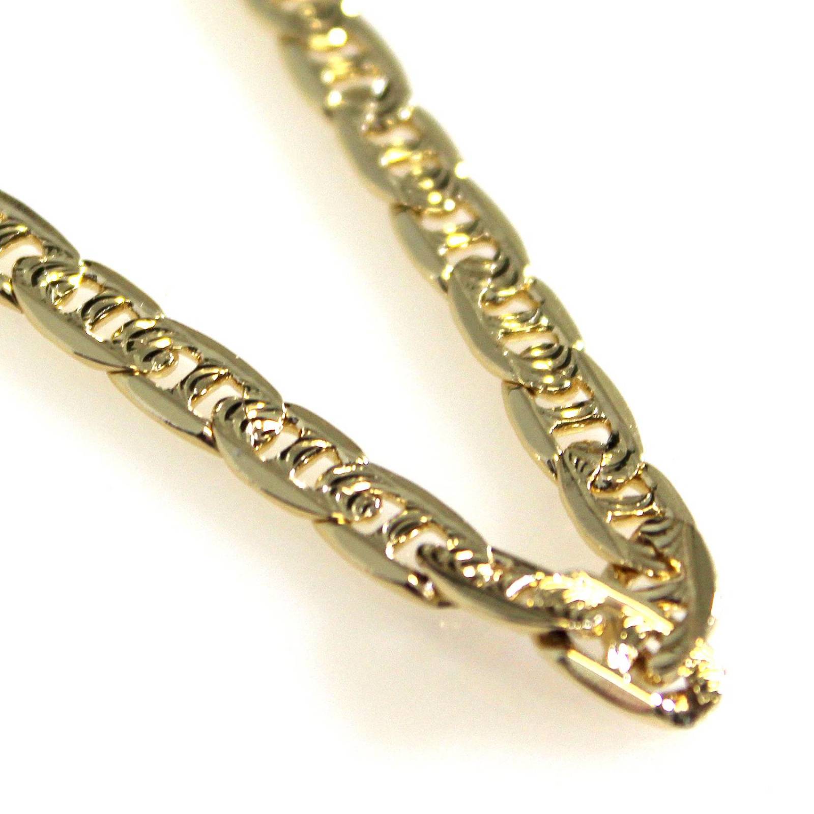 Collar Cadena Marinera Diamantada Unisex 5mm Chapa Oro 18k 