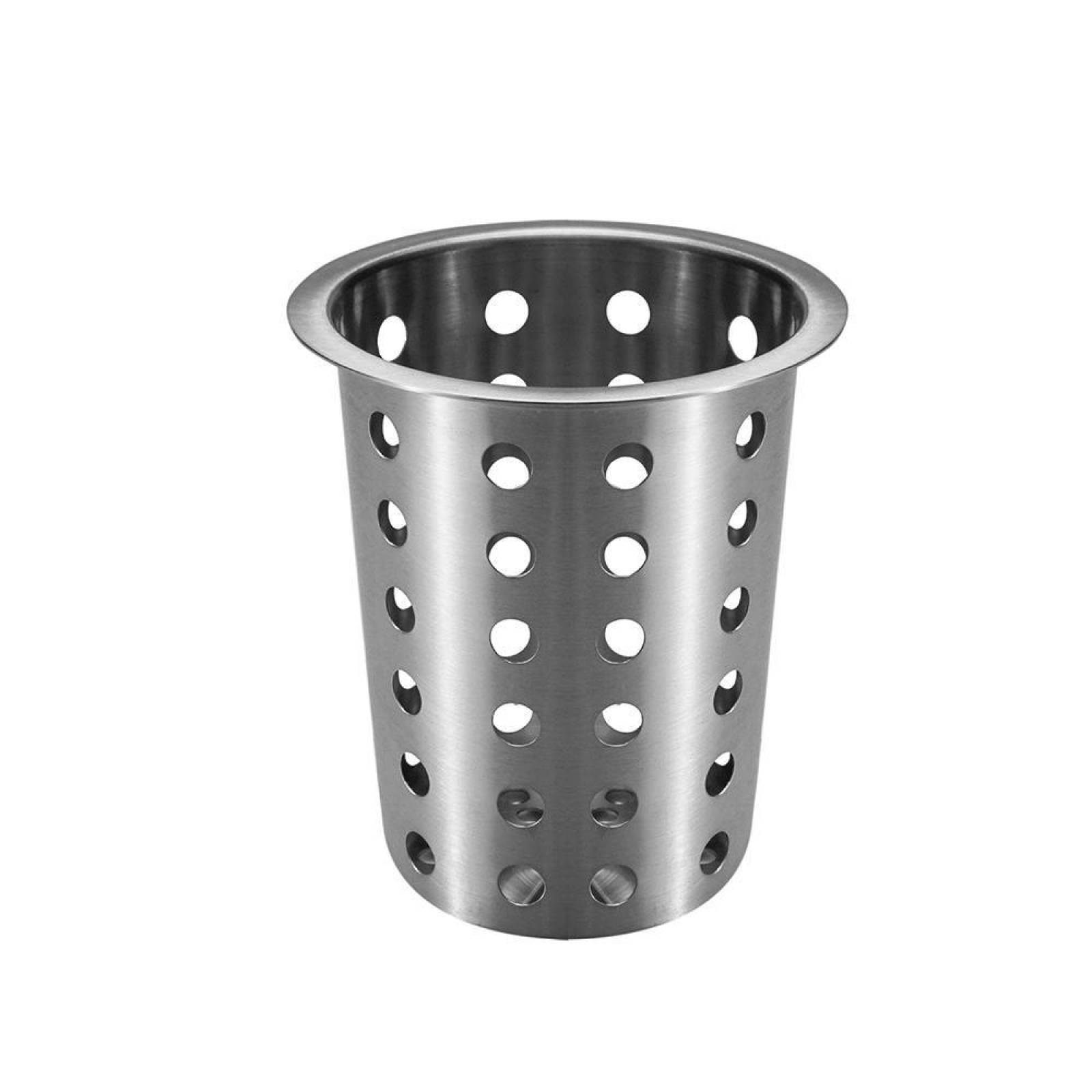 Cilindro Porta Cubiertos Perforado de Acero Inox - Winco