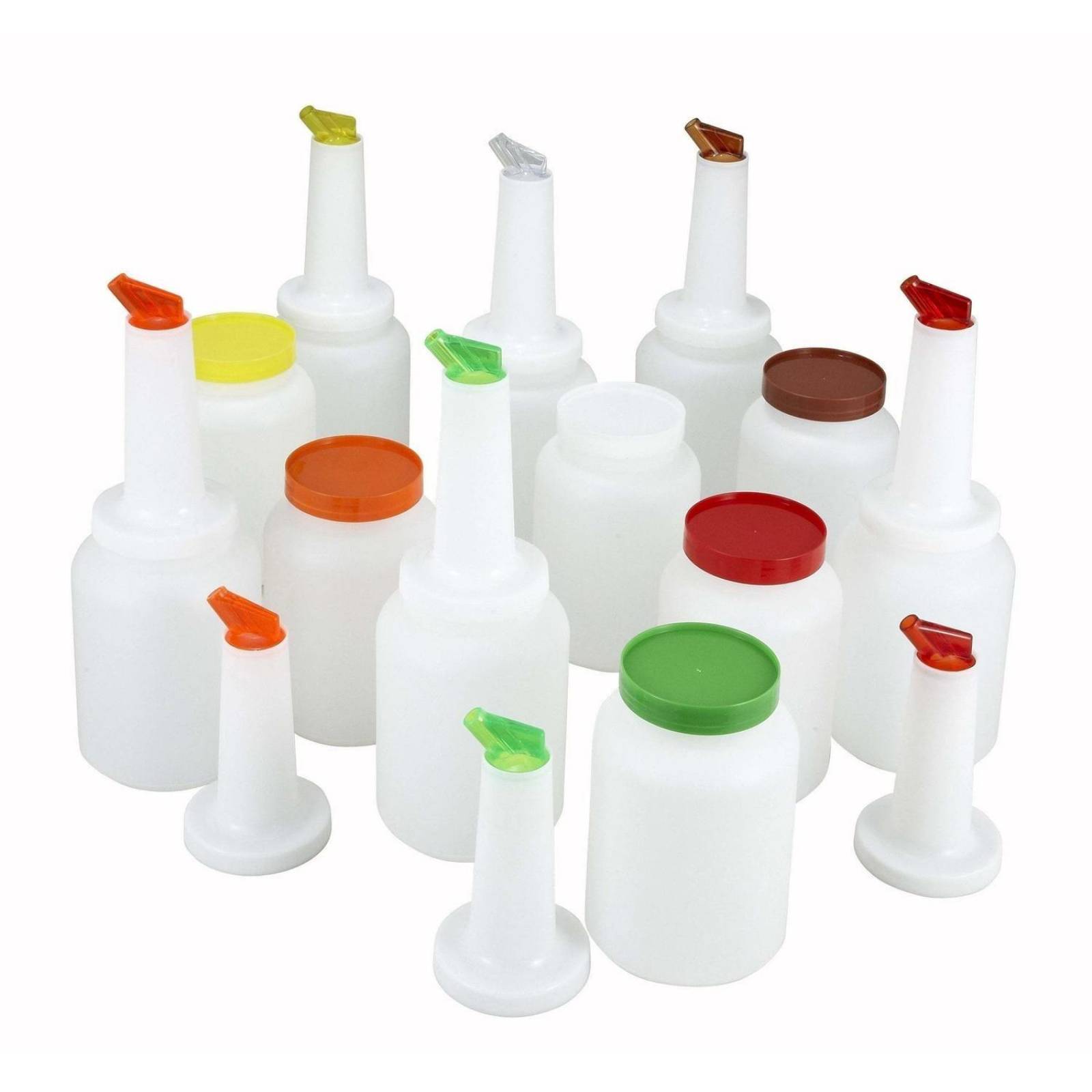 Botella Vertedor para Bar de Plástico 1 Qt - Winco Blanco