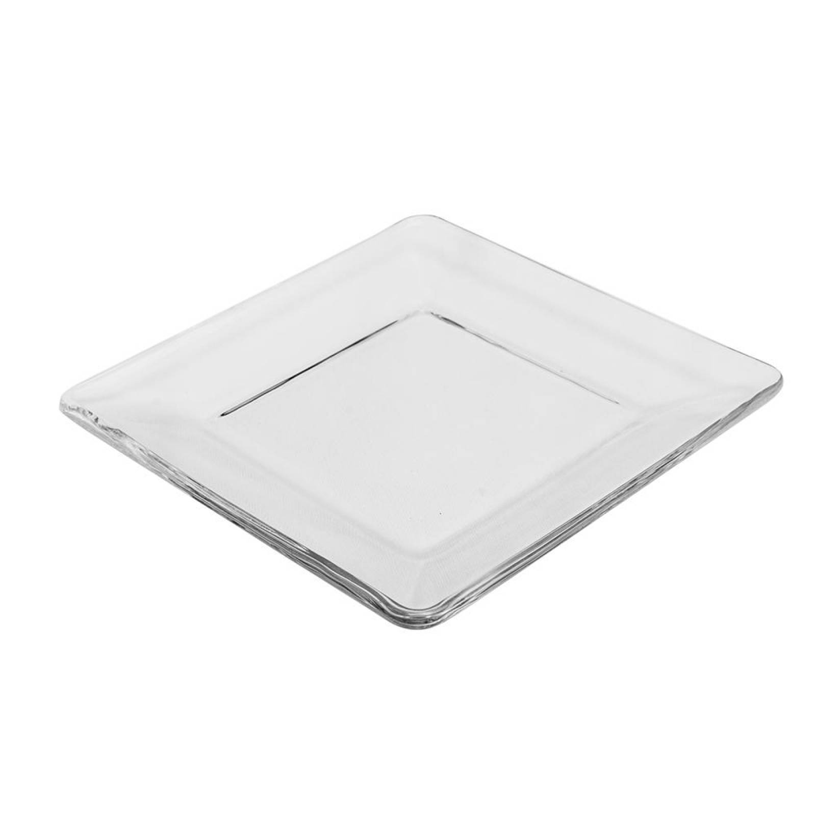 Plato Extendido Cristal Cuadrado 23cm Tempo - 12 piezas - Crisa 
