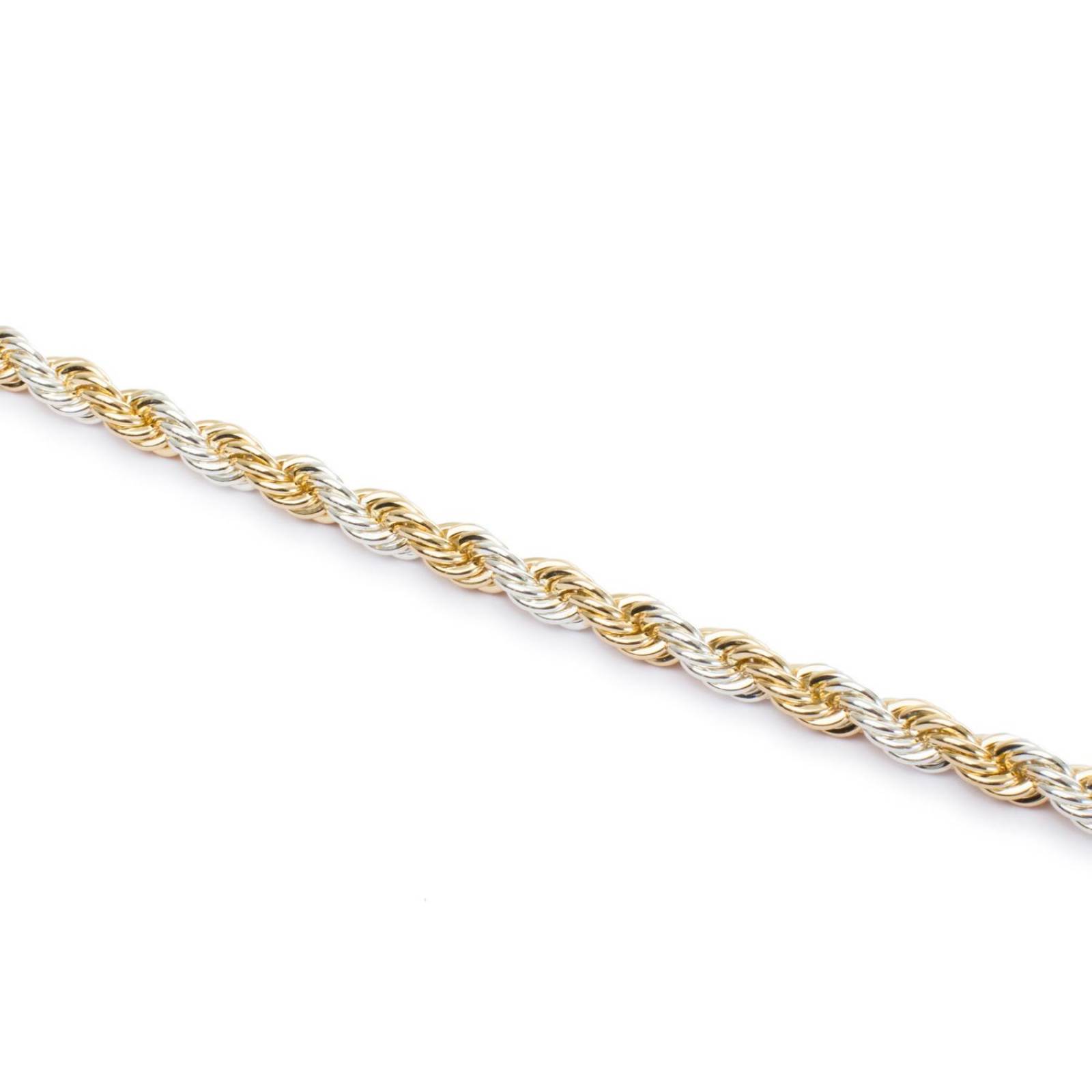 Cadena Torsal Bitono Hombre 6mm Chapa Oro 18K 