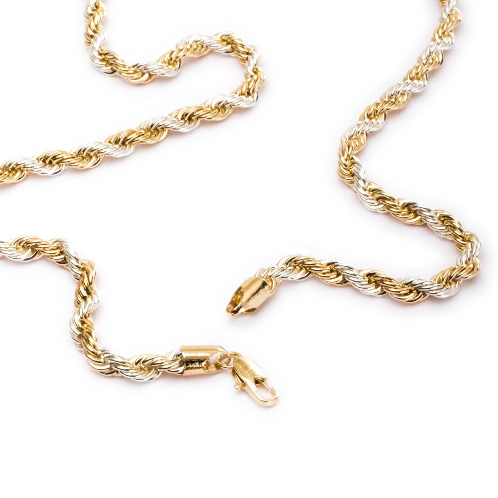 Cadena Torsal Bitono Hombre 6mm Chapa Oro 18K 