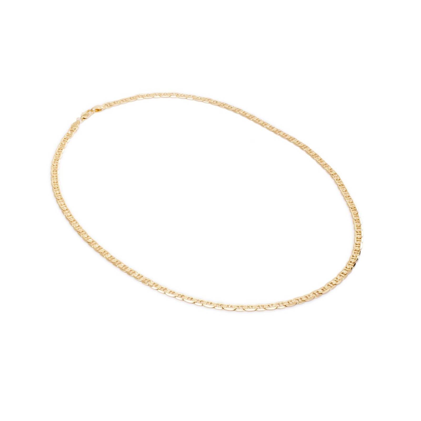 Collar Cadena Marinera Diamantada Unisex 5mm Chapa de Oro 18k 