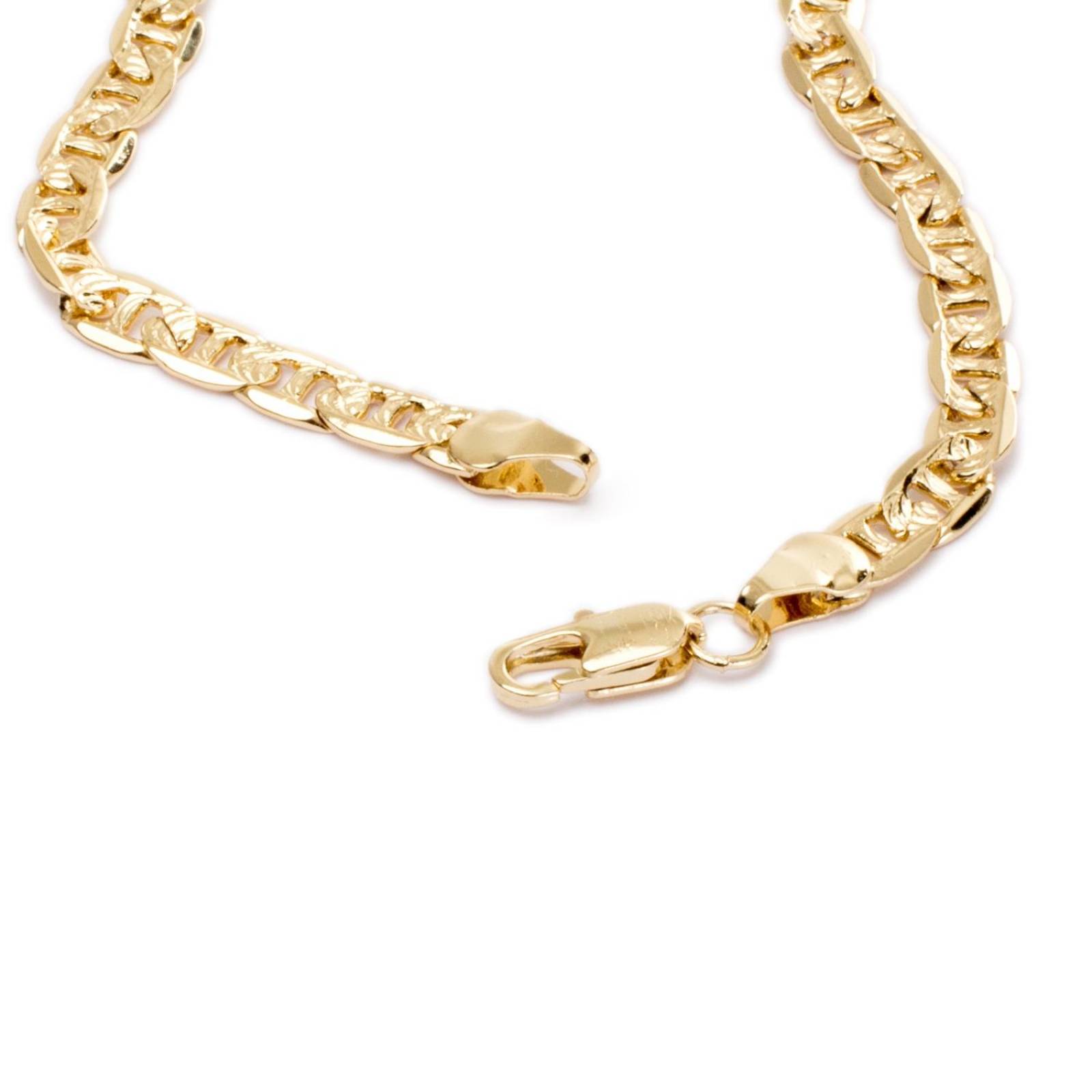 Collar Cadena Marinera Diamantada Unisex 5mm Chapa de Oro 18k 