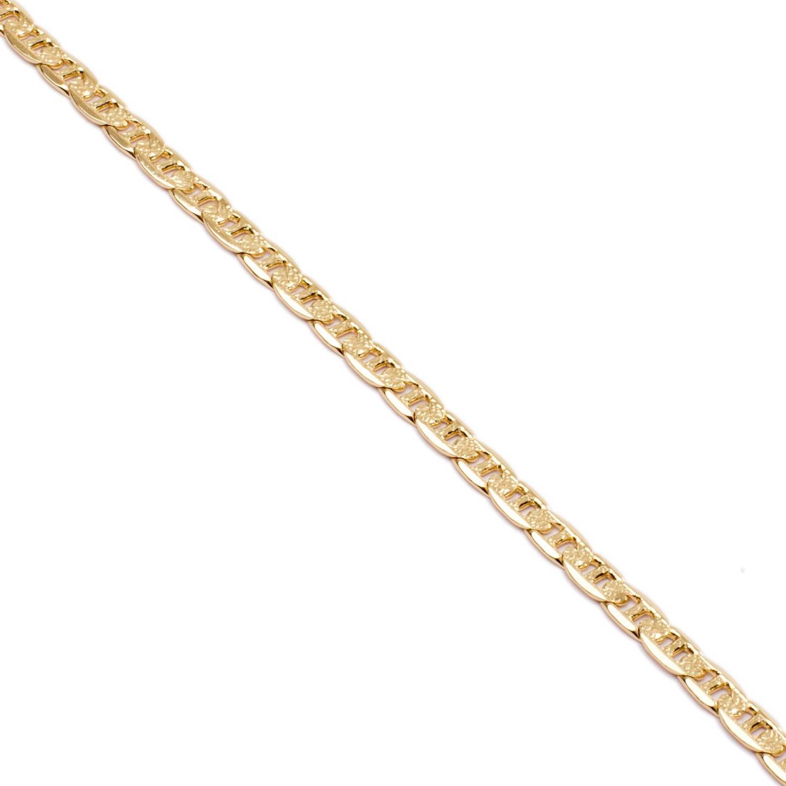 Collar Cadena Marinera Diamantada Unisex 5mm Chapa de Oro 18k 